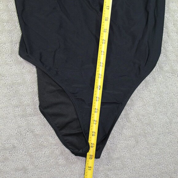 NWT Hilinker Size XL Swimsuit High Waisted Monikin One Piece Black Swimsuit - Picture 6 of 6